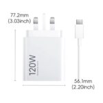 Original Xiaomi 120W HyperCharge Fast Charger Adaptor with 6A USB-C Cable  Ultra Fast Power Adapter