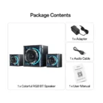 Yesido YSW41 Bluetooth Speaker – 2.1 Channel Hi-Fi Subwoofer RGB Gaming Speaker