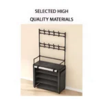 5-Tier Shoe Rack with Hooks – Multifunctional Clothes & Shoe Storage Unit for Coats, Hats, Umbrellas & Bags
