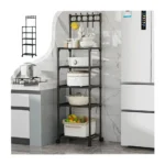 5-Tier Plastic Storage Shelf Rack – Multifunctional Storage Shelves for Kitchen