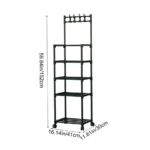 5-Tier Plastic Storage Shelf Rack – Multifunctional Storage Shelves for Kitchen