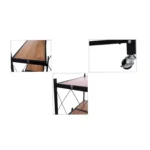 5 Tier Steel Foldable Storage Rack with Wooden Shelves – 5 Tier Heavy-Duty Organizer with Wheels