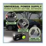 5-Ton Electric Car Jack Kit DC12V 3-in-1 Hydraulic Car Jack Set with Electric Wrench, Air Compressor & LED Light