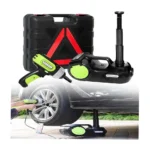 5-Ton Electric Car Jack Kit DC12V 3-in-1 Hydraulic Car Jack Set with Electric Wrench, Air Compressor & LED Light