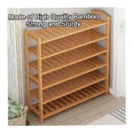Bamboo 6-Tier Wooden Shoe Rack – Large Capacity Multi-Purpose Storage Organizer