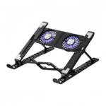 Adjustable Foldable Aluminum Laptop Stand with Dual Cooling Fans