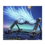 Adjustable Foldable Aluminum Laptop Stand with Dual Cooling Fans