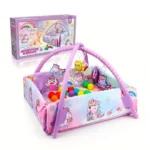 5-in-1 Baby Activity Gym & Play Mat with Arches, Rattles & Ball Pit – Educational Development Play Mat