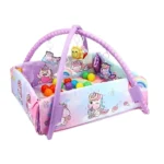5-in-1 Baby Activity Gym & Play Mat with Arches, Rattles & Ball Pit – Educational Development Play Mat