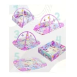 5-in-1 Baby Activity Gym & Play Mat with Arches, Rattles & Ball Pit – Educational Development Play Mat