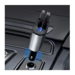 Retractable 4-in-1 Car Charger with LED Voltage Display