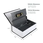 Realistic Book Shaped Deposit Safe Box Digit Combination Lock – Hidden Metal Security Storage Box
