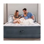 INTEX Dura-Beam Deluxe Ultra Plush Headboard Air Mattress – Queen Size, Built-in Electric Pump, Raised 46 cm Comfort Bed