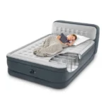 INTEX Dura-Beam Deluxe Ultra Plush Headboard Air Mattress – Queen Size, Built-in Electric Pump, Raised 46 cm Comfort Bed