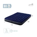 Intex Dura-Beam Standard Fiber-Tech Classic Downy Inflatable Mattress Airbed Queen Size 152 x 203 x 25cm