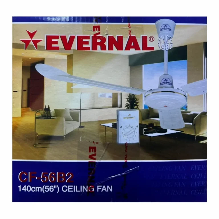 Evernal CF-56B2 56-Inch Ceiling Fan – White | 85W | 5-Speed Regulator