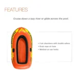 INTEX Explorer 200 Inflatable Boat – 2 Person Sport Boat with Dual Air Chambers