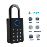 Bluetooth Smart Fingerprint Padlock with App Control, PIN Code, RFID Card & Key Access, IP67 Waterproof Security Lock