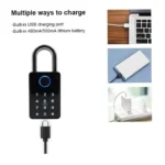 Bluetooth Smart Fingerprint Padlock with App Control, PIN Code, RFID Card & Key Access, IP67 Waterproof Security Lock