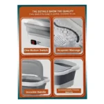 Folding Foot Bath SQ-806 Foldable Heated Foot Spa Massager with Bubble Massage