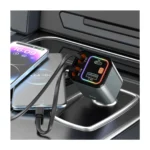 Green Lion 4-in-1 Retractable 65W Car Charger PD 45W – Grey