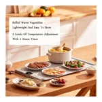 Electric Folding Food Warming Tray – 250W Digital Temperature Control Hot Plate (60–100°C) with Timer