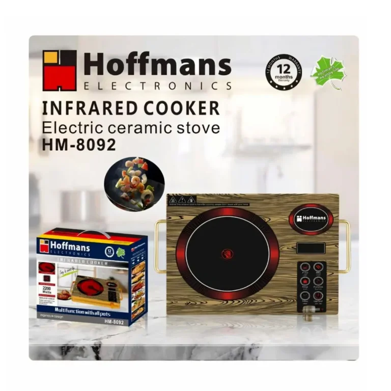 Hoffmans HM-8092 Single Infrared Ceramic Glass Cooktop – 2200W Smart Touch Electric Cooker