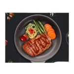 HOTCHEF 28cm Marble-Coated Non-Stick Fry Pan with Glass Lid