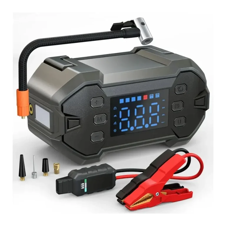 Portable Car Jump Starter with Air Compressor – 3000A Peak Battery Booster, Digital Tire Inflator & Power Bank