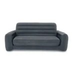 Intex Pull Out Inflatable Sofa Bed – 2-in-1 Convertible Sofa & Queen Air Bed with Fiber-Tech® Support, Cup Holders & Electric Pump