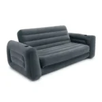 Intex Pull Out Inflatable Sofa Bed – 2-in-1 Convertible Sofa & Queen Air Bed with Fiber-Tech® Support, Cup Holders & Electric Pump