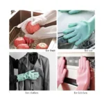 Dishwashing Silicone Cleaning Gloves – Reusable Magic Scrub Gloves