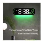 LED Digital Wall Clock – Large LED Display with Time, Date, Day, Temperature & Humidity Monitor, Dual Alarm
