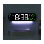 LED Digital Wall Clock – Large LED Display with Time, Date, Day, Temperature & Humidity Monitor, Dual Alarm