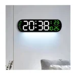 LED Digital Wall Clock – Large LED Display with Time, Date, Day, Temperature & Humidity Monitor, Dual Alarm