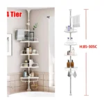 4-Tier Adjustable Shower Corner Bathroom Shelf Organizer Caddy – White