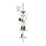 4-Tier Adjustable Shower Corner Bathroom Shelf Organizer Caddy – White