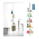 4-Tier Adjustable Shower Corner Bathroom Shelf Organizer Caddy – White