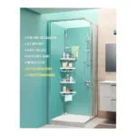 4-Tier Adjustable Shower Corner Bathroom Shelf Organizer Caddy – White