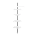 4-Tier Adjustable Shower Corner Bathroom Shelf Organizer Caddy – White