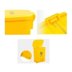 12Litre Step-On Medical Waste Bin with Lid – Yellow Hospital Garbage Disposal Trash Can