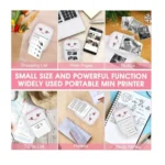 Portable Mini Thermal Printer – Bluetooth Wireless Sticker & Note Printer – White & Pink