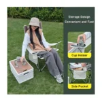Folding Outdoor Recliner Lounge Chair with Cup Holder – Zero Gravity Portable Camping Chair
