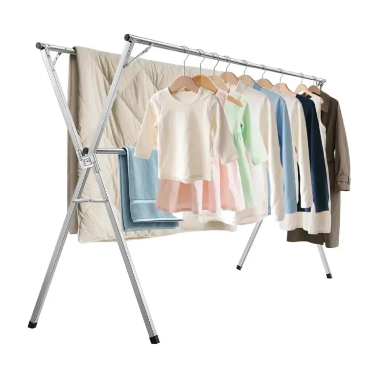2.4 Meters Foldable Clothes Drying Rack – Heavy Duty Stainless Steel Indoor & Outdoor Laundry Airer Hanger