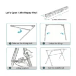 2.4 Meters Foldable Clothes Drying Rack – Heavy Duty Stainless Steel Indoor & Outdoor Laundry Airer Hanger
