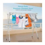2.4 Meters Foldable Clothes Drying Rack – Heavy Duty Stainless Steel Indoor & Outdoor Laundry Airer Hanger