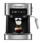 Sonashi SCM-4964 All-in-One Espresso & Cappuccino Coffee Machine – 15 Bar , 1.6L Tank, Touch Control, 850W