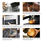 Sonashi SCM-4964 All-in-One Espresso & Cappuccino Coffee Machine – 15 Bar , 1.6L Tank, Touch Control, 850W