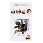 Sonashi SCM-4964 All-in-One Espresso & Cappuccino Coffee Machine – 15 Bar , 1.6L Tank, Touch Control, 850W