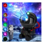 Astronaut Galaxy Star Projector Light – 8 Modes Nebula & Green Stars, 270° Adjustable LED Night Light with Remote Control & Timer